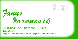 fanni morancsik business card